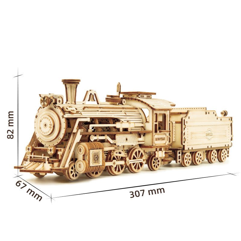 Maquette de Train en Bois 3D à Monter - Jouet Mécanique et Décoration - IVOIRART.COM
