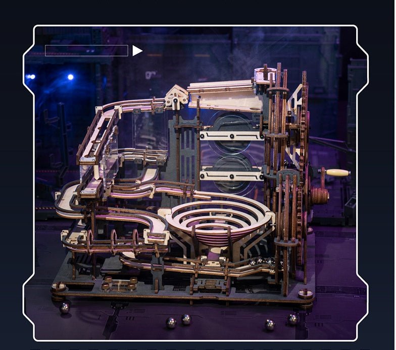Marble Night City 3D Wooden Puzzle Games Assembly Waterwheel Model Toys For Children Kids Birthday Gift - IVOIRART.COM