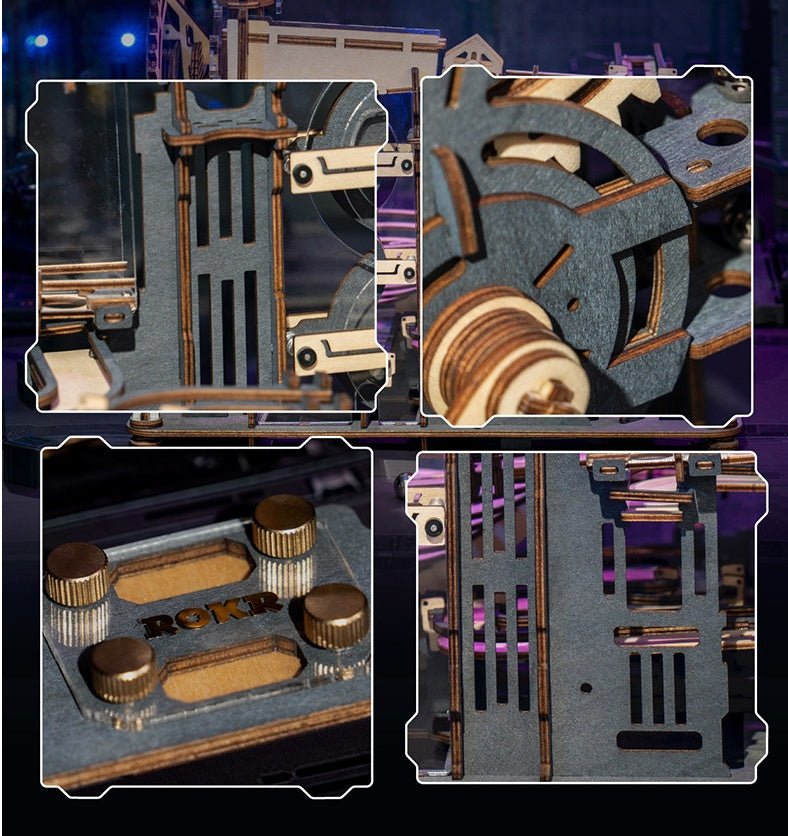 Marble Night City 3D Wooden Puzzle Games Assembly Waterwheel Model Toys For Children Kids Birthday Gift - IVOIRART.COM