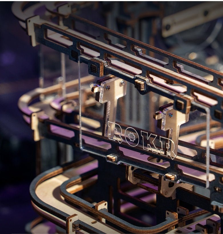 Marble Night City 3D Wooden Puzzle Games Assembly Waterwheel Model Toys For Children Kids Birthday Gift - IVOIRART.COM