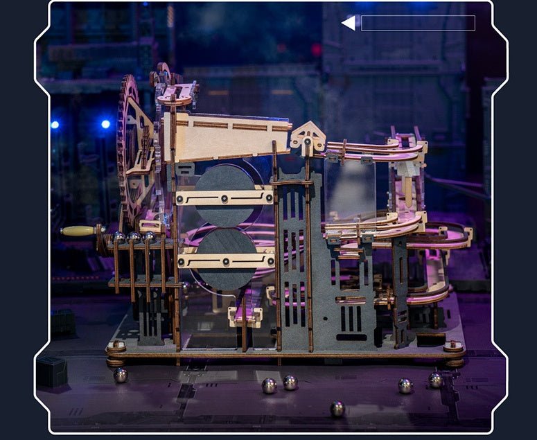 Marble Night City 3D Wooden Puzzle Games Assembly Waterwheel Model Toys For Children Kids Birthday Gift - IVOIRART.COM