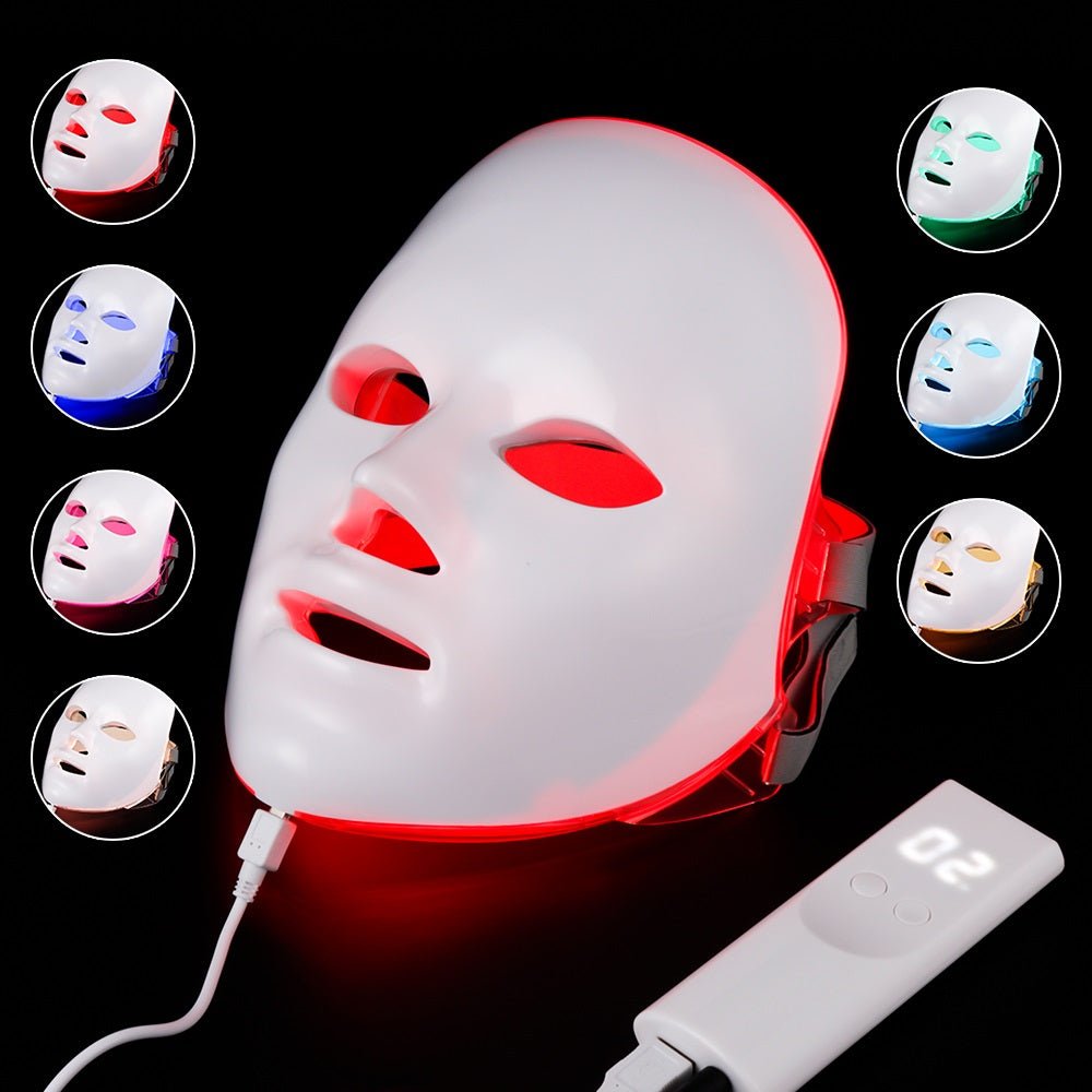 Masque LED 7 couleurs pour rajeunissement visage photothérapie intensive quotidien - IVOIRART.COM