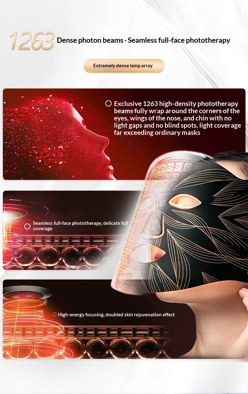 Masque photonique Beauty Device 3 niveaux USB anti-rides éclat peau douce maison - IVOIRART.COM