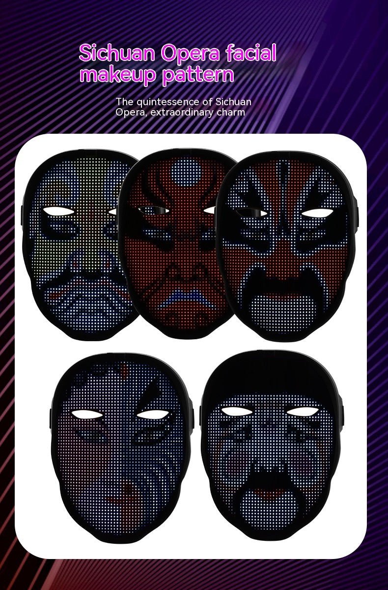 Masques Lumineux LED Multicolores Halloween avec Changement de Visage pour Fête - IVOIRART.COM