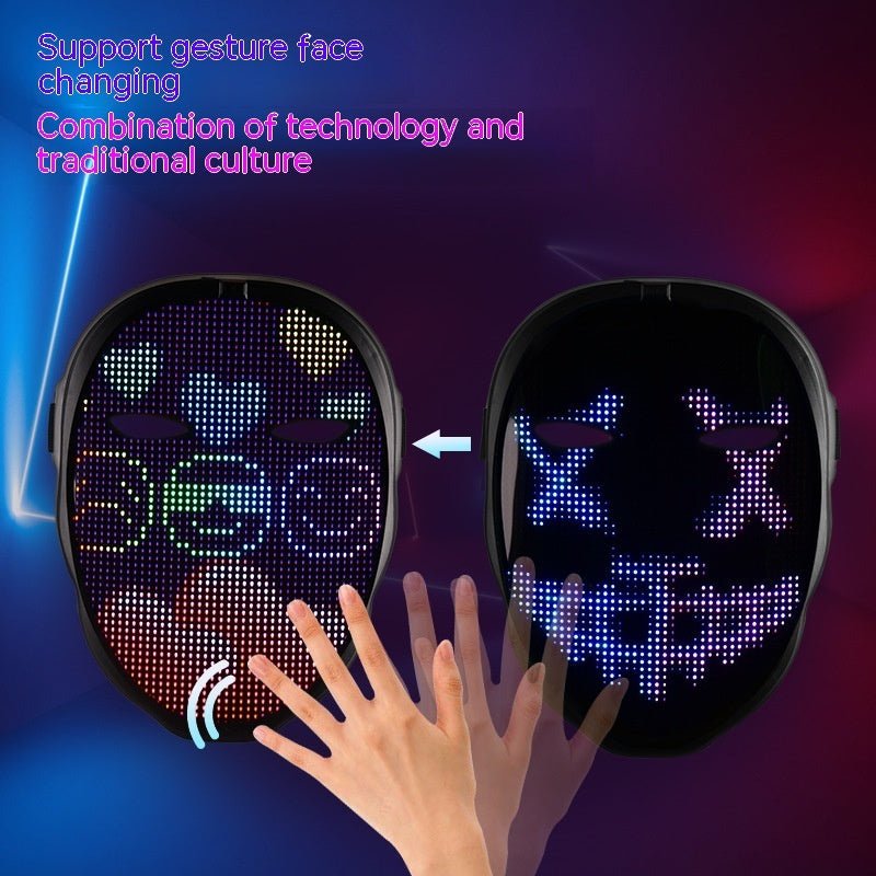 Masques Lumineux LED Multicolores Halloween avec Changement de Visage pour Fête - IVOIRART.COM