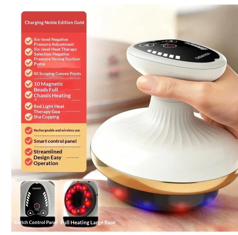Masseur de Beauté Électrique Gua Sha, Ventouses et Brosse Méridienne pour Massage Abdominal - IVOIRART.COM