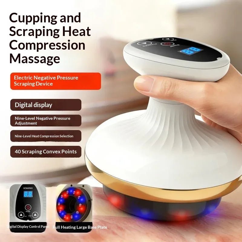 Masseur de Beauté Électrique Gua Sha, Ventouses et Brosse Méridienne pour Massage Abdominal - IVOIRART.COM