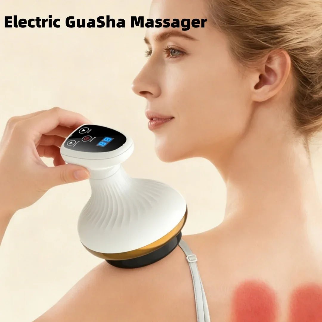 Masseur de Beauté Électrique Gua Sha, Ventouses et Brosse Méridienne pour Massage Abdominal - IVOIRART.COM