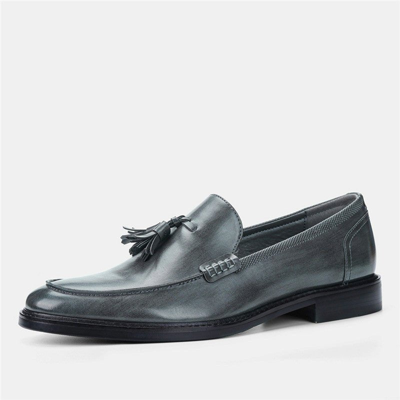 Men Casual Shoes Leather Loafers Business Dress Formal Shoes - IVOIRART.COM