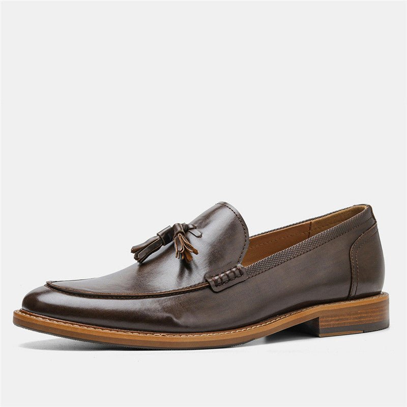 Men Casual Shoes Leather Loafers Business Dress Formal Shoes - IVOIRART.COM