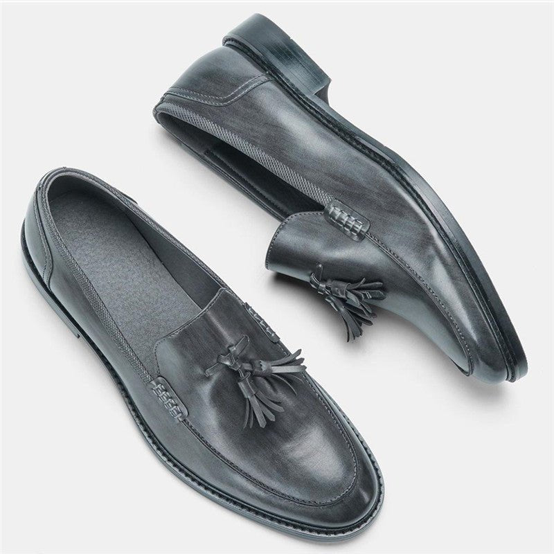 Men Casual Shoes Leather Loafers Business Dress Formal Shoes - IVOIRART.COM