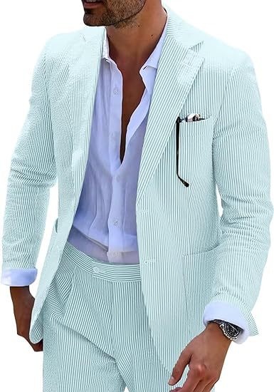 Mens Bubble-Chiffon Suit Slim-Fit Two-Piece Set - IVOIRART.COM