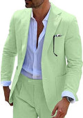 Mens Bubble-Chiffon Suit Slim-Fit Two-Piece Set - IVOIRART.COM