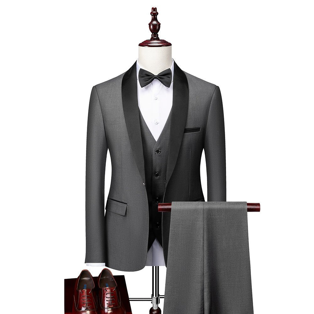 Men's Business Casual Slim Groom Suit - IVOIRART.COM