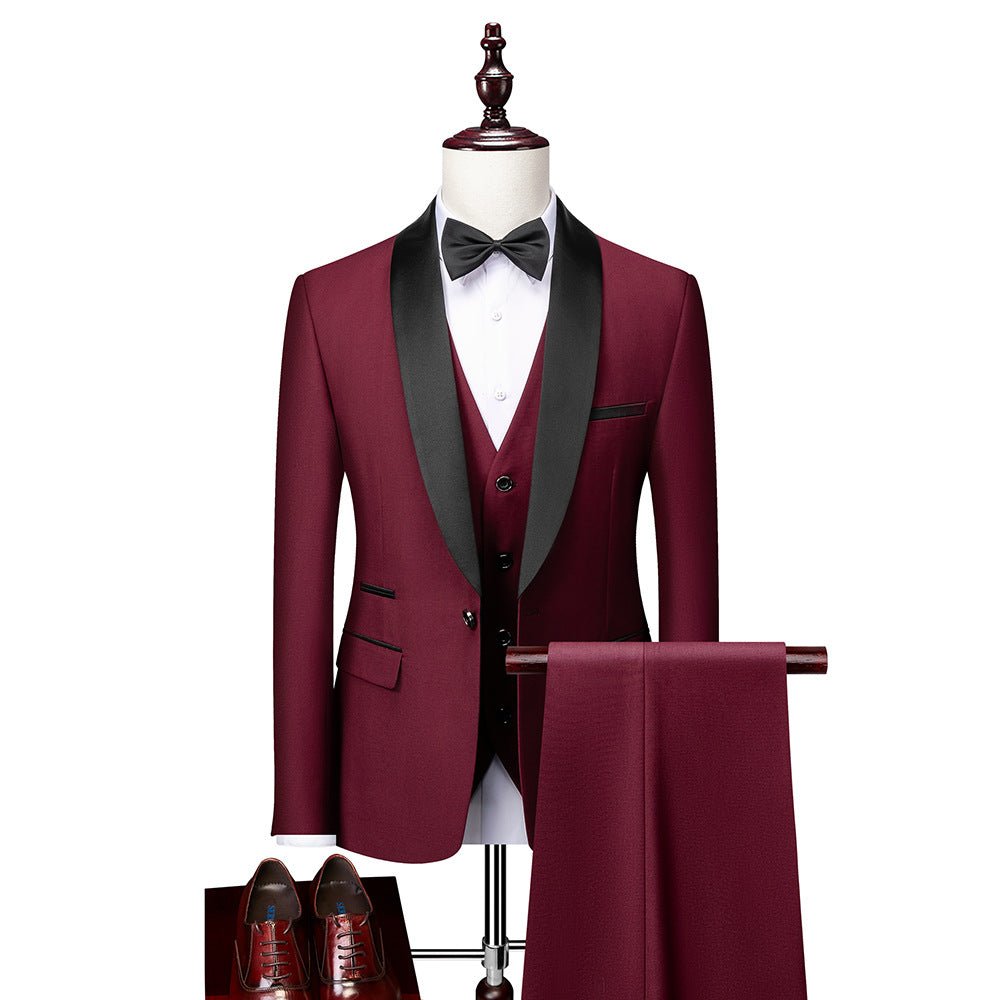 Men's Business Casual Slim Groom Suit - IVOIRART.COM