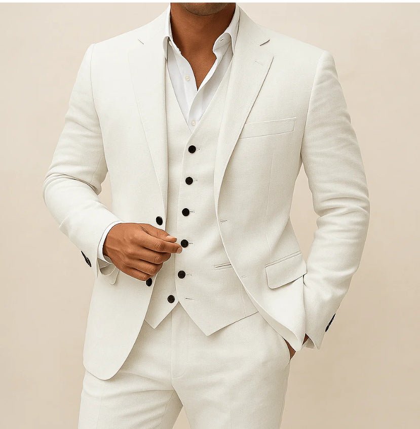 Men's Casual Business Three-piece Suit - IVOIRART.COM