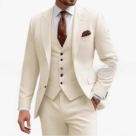 Men's Casual Business Wedding Three-piece Suit - IVOIRART.COM