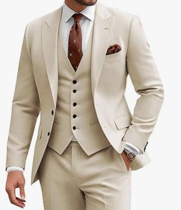 Men's Casual Business Wedding Three-piece Suit - IVOIRART.COM