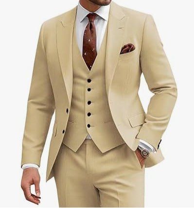 Men's Casual Business Wedding Three-piece Suit - IVOIRART.COM