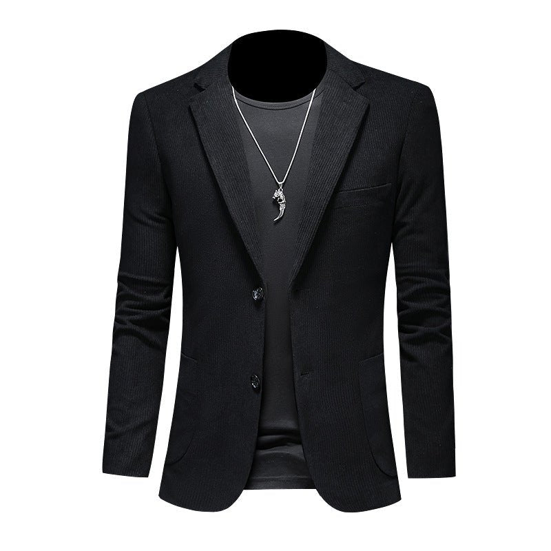 Mens Casual Corduroy Slim-fit Suit Jacket - IVOIRART.COM