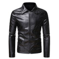 Men's Casual Slim-fit Leather Coat - IVOIRART.COM