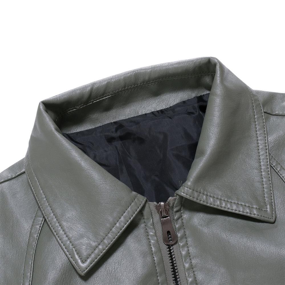 Men's Casual Slim-fit Leather Coat - IVOIRART.COM