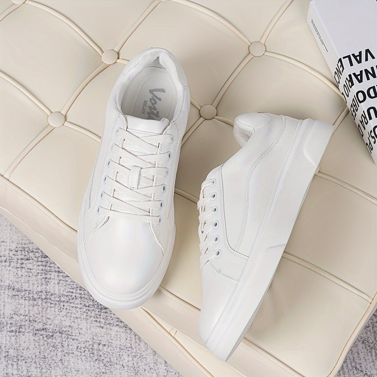 Men's Casual Versatile Leather Sneakers, Skull Pattern Tennis Shoes Side Zipper. - IVOIRART.COM