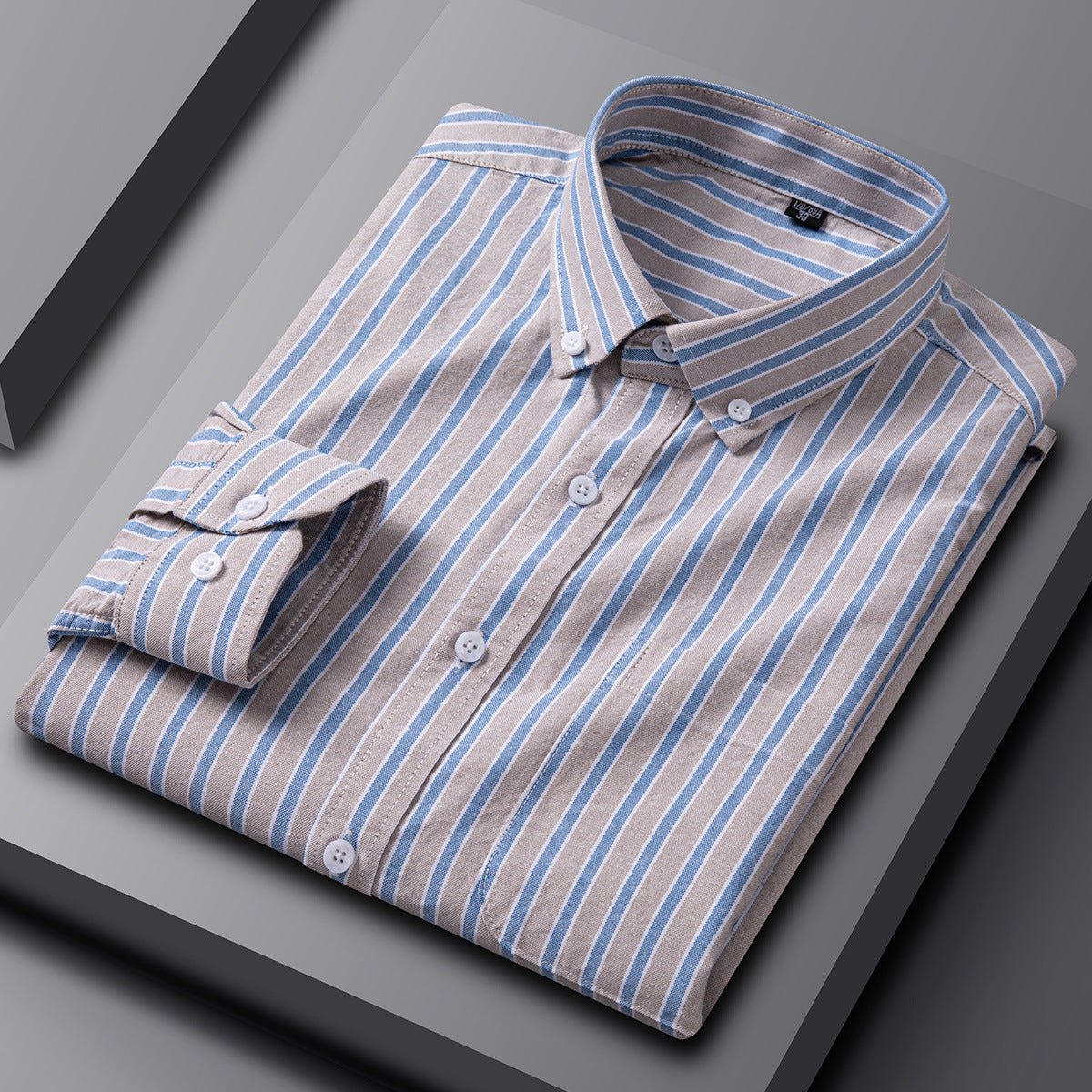 Men's Cotton Long Sleeve Oxford Woven Shirts - IVOIRART.COM