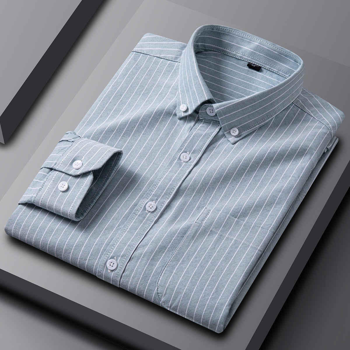 Men's Cotton Long Sleeve Oxford Woven Shirts - IVOIRART.COM