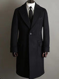 Men's Double Breasted Medium Length Pure Cashmere Coat - IVOIRART.COM