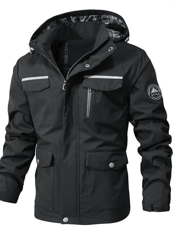 Men's Fashion Casual Breathable Mid-length Hooded Trench Coat - IVOIRART.COM