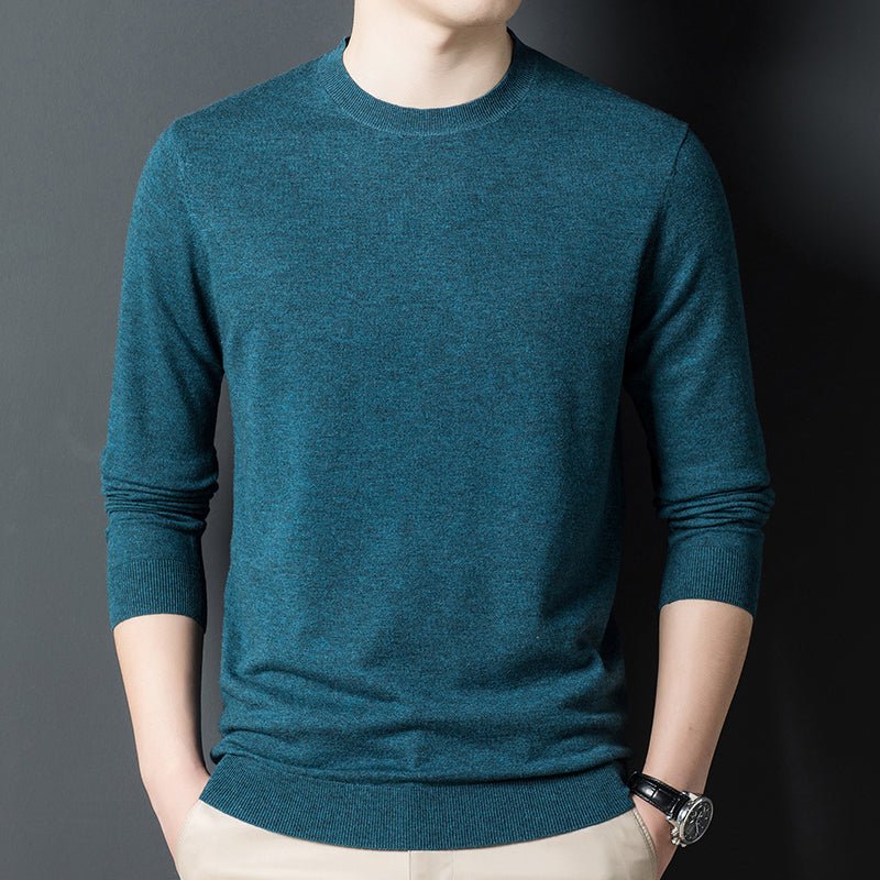 Men's Fashion Casual Pure Cashmere Knitted Bottoming Shirt - IVOIRART.COM