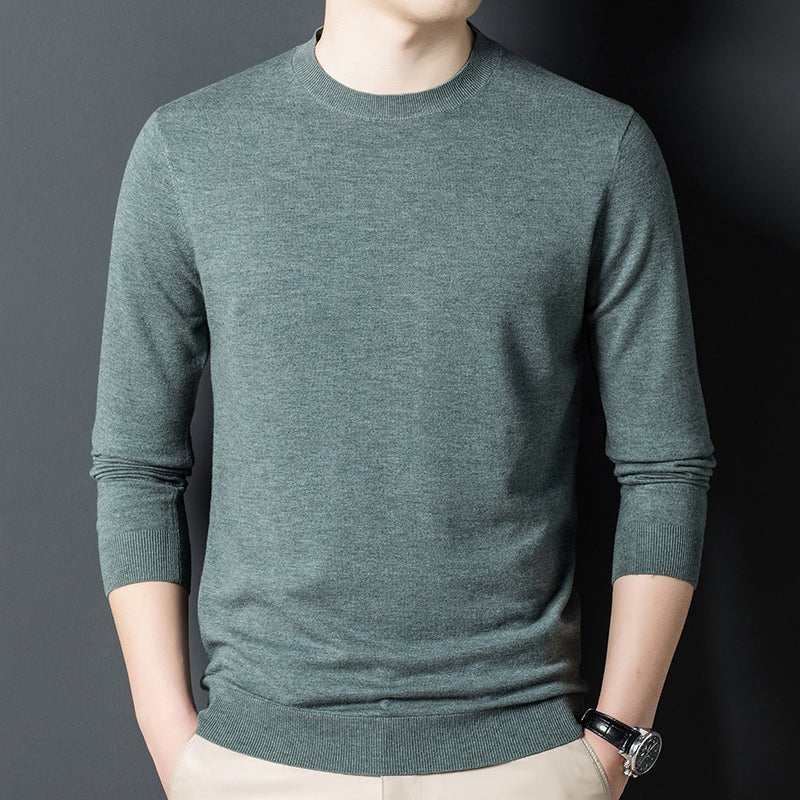 Men's Fashion Casual Pure Cashmere Knitted Bottoming Shirt - IVOIRART.COM