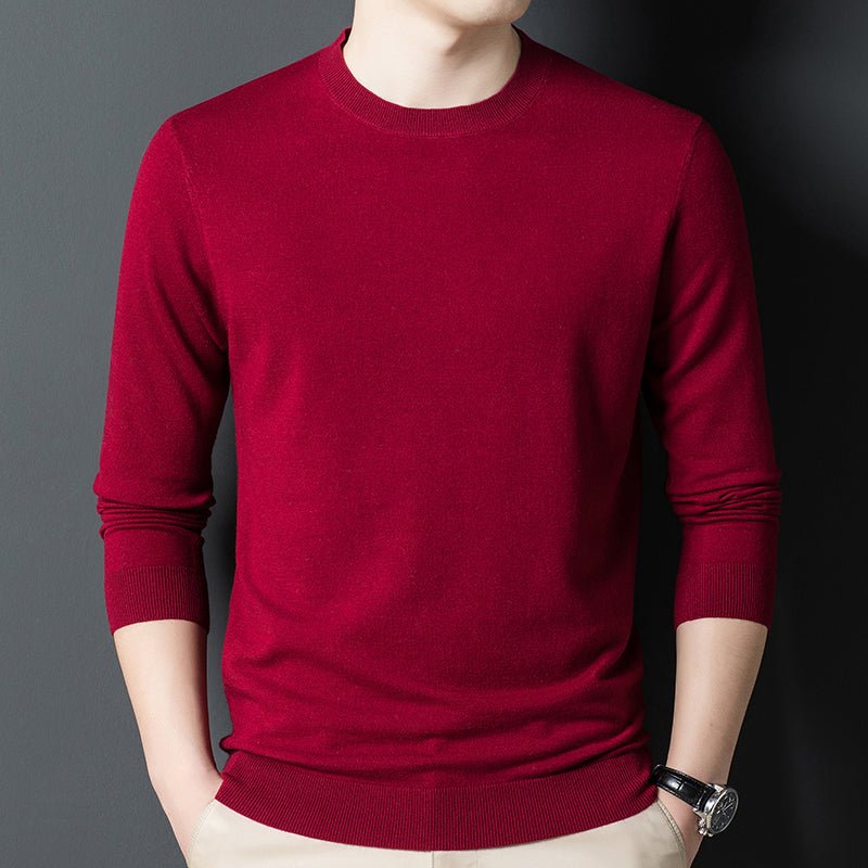 Men's Fashion Casual Pure Cashmere Knitted Bottoming Shirt - IVOIRART.COM