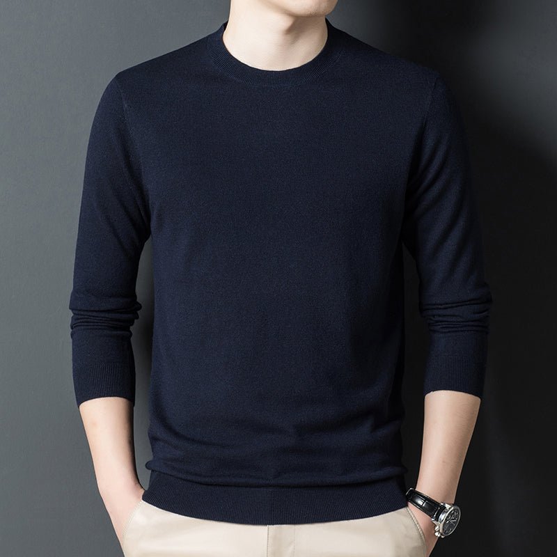 Men's Fashion Casual Pure Cashmere Knitted Bottoming Shirt - IVOIRART.COM