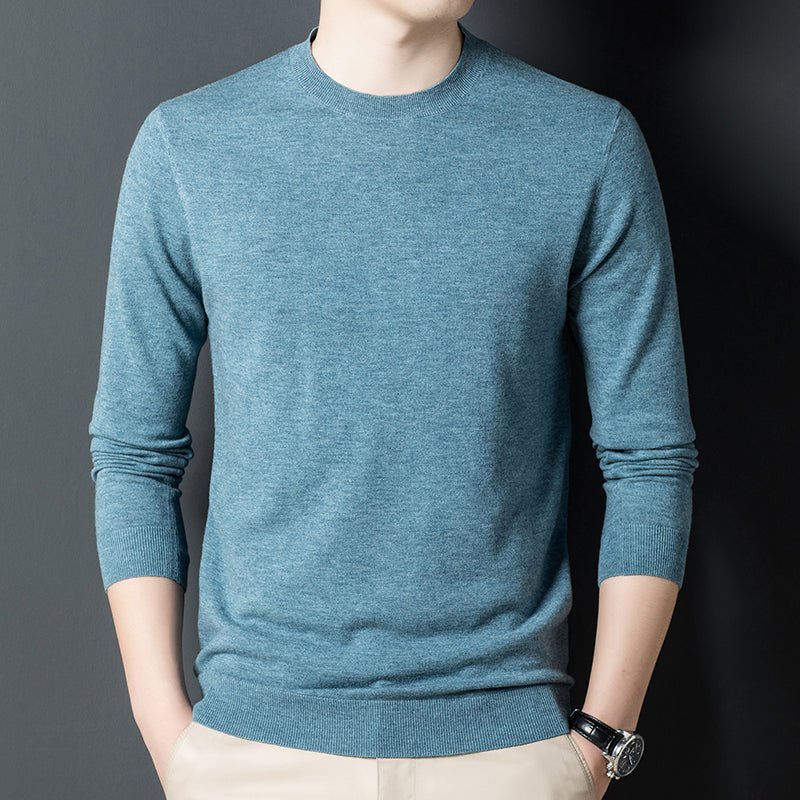 Men's Fashion Casual Pure Cashmere Knitted Bottoming Shirt - IVOIRART.COM