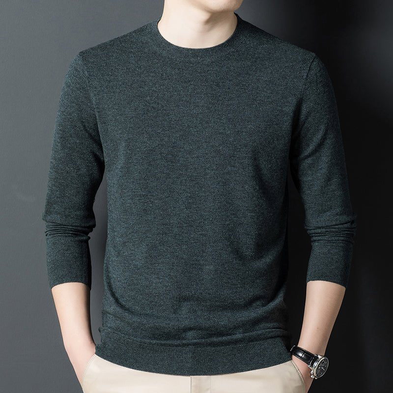 Men's Fashion Casual Pure Cashmere Knitted Bottoming Shirt - IVOIRART.COM