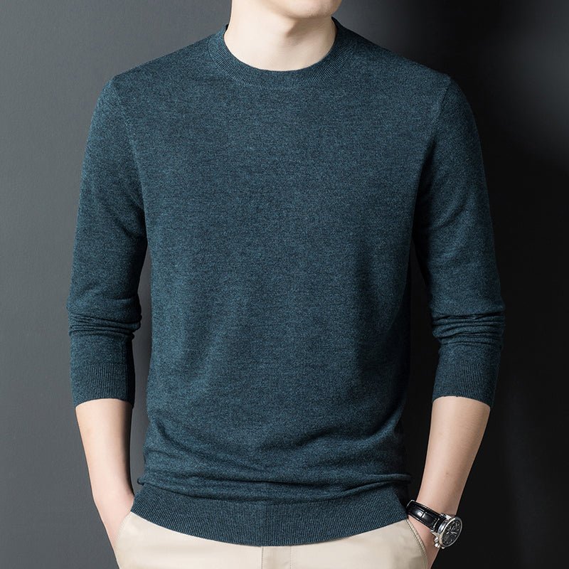 Men's Fashion Casual Pure Cashmere Knitted Bottoming Shirt - IVOIRART.COM