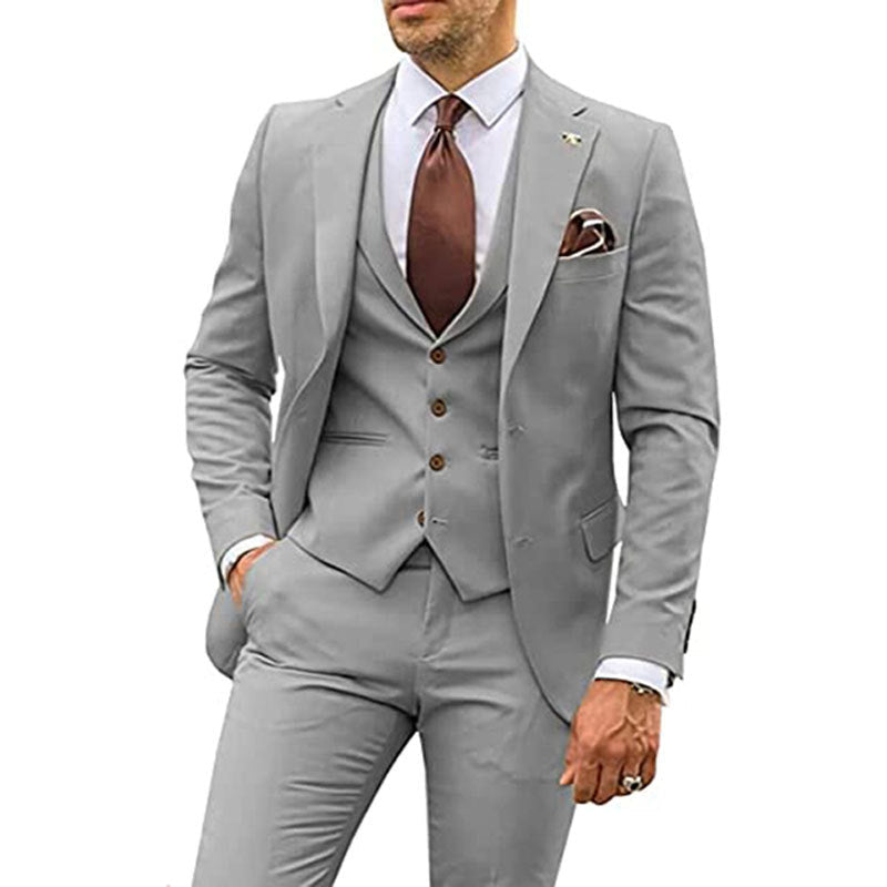 Men's Fashion Casual Slim Suit Three Pieces - IVOIRART.COM
