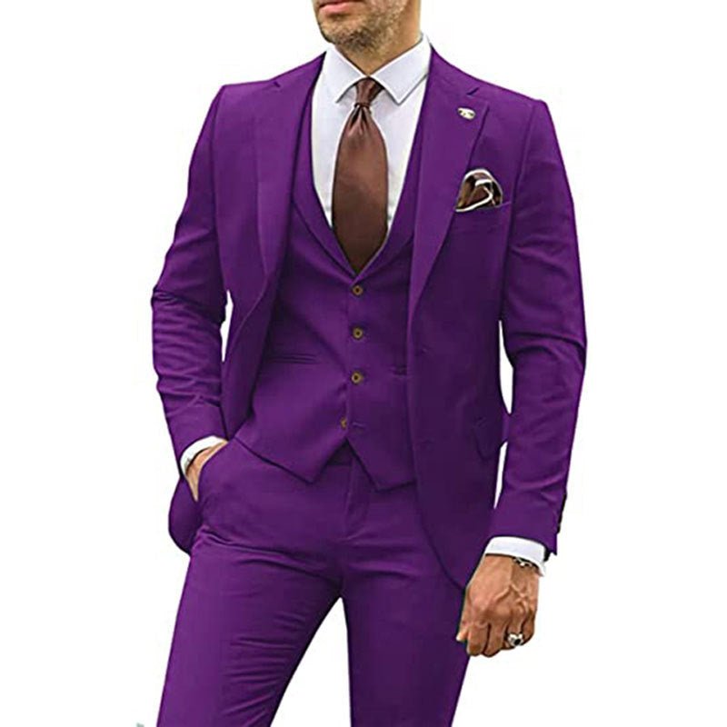 Men's Fashion Casual Slim Suit Three Pieces - IVOIRART.COM