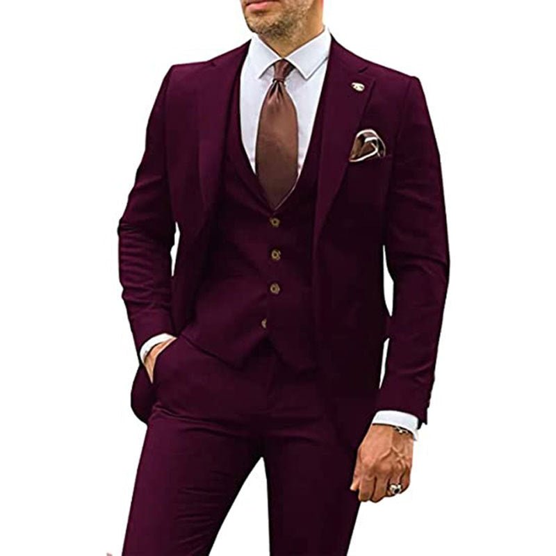 Men's Fashion Casual Slim Suit Three Pieces - IVOIRART.COM