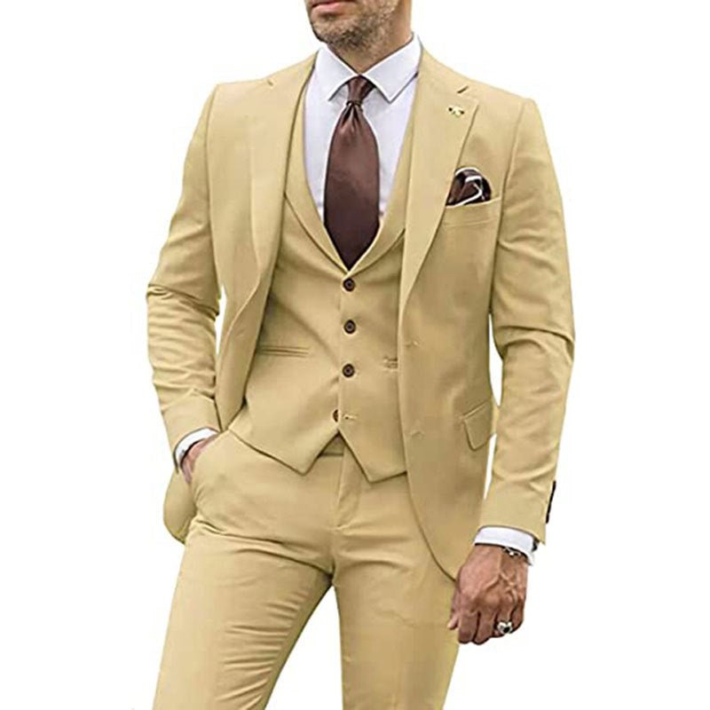 Men's Fashion Casual Slim Suit Three Pieces - IVOIRART.COM