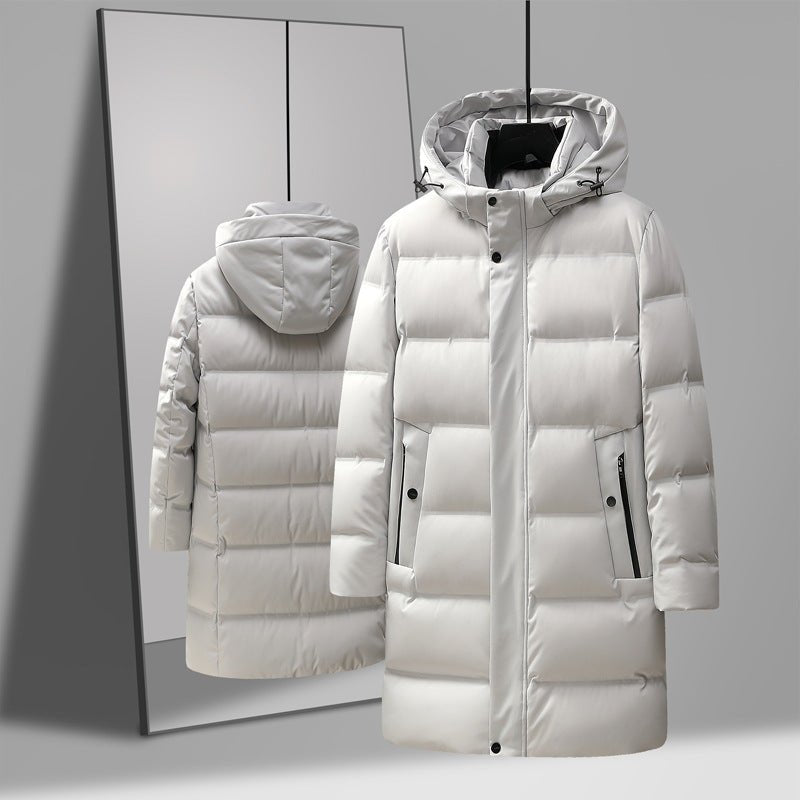 Men's Fashion Mid-length Thick Down Jacket Coat - IVOIRART.COM