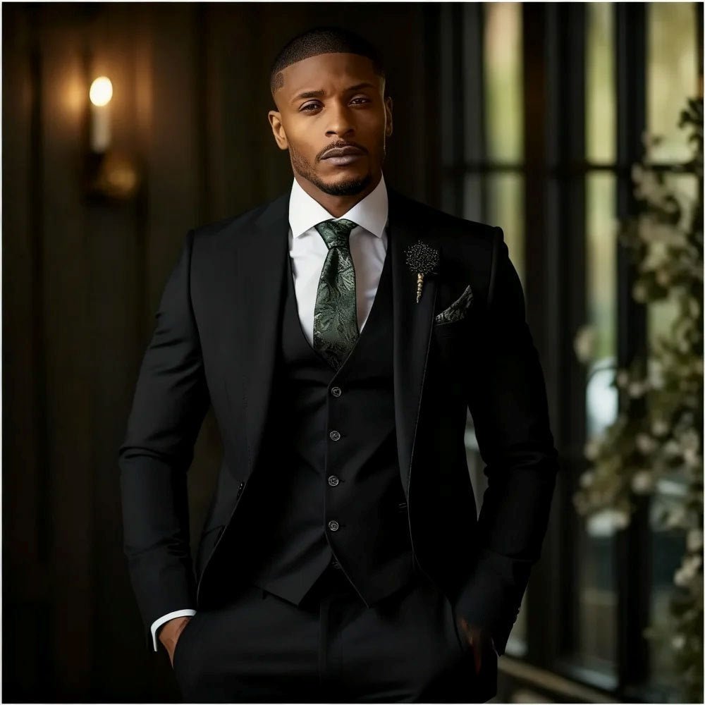 Men's Fashionable Casual Slim-Fit Three-Piece Suit - IVOIRART.COM