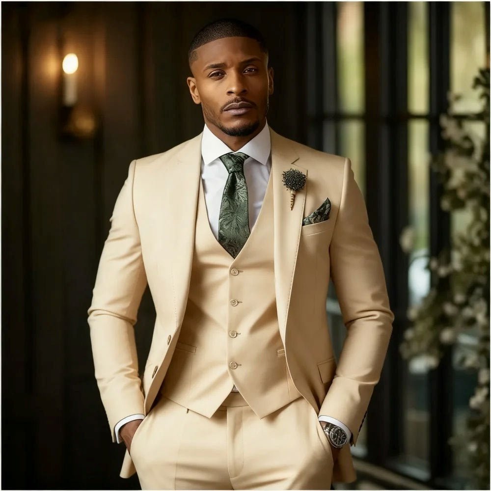 Men's Fashionable Casual Slim-Fit Three-Piece Suit - IVOIRART.COM