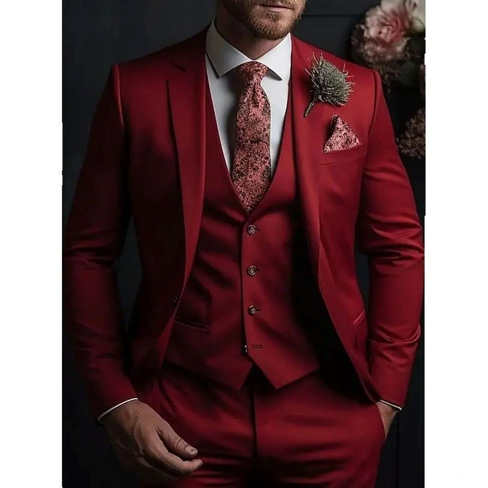 Men's Fashionable Casual Slim-Fit Three-Piece Suit - IVOIRART.COM