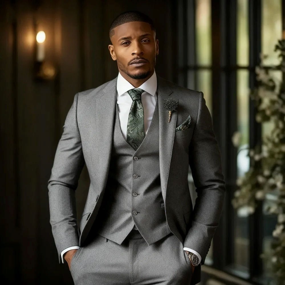 Men's Fashionable Casual Slim-Fit Three-Piece Suit - IVOIRART.COM