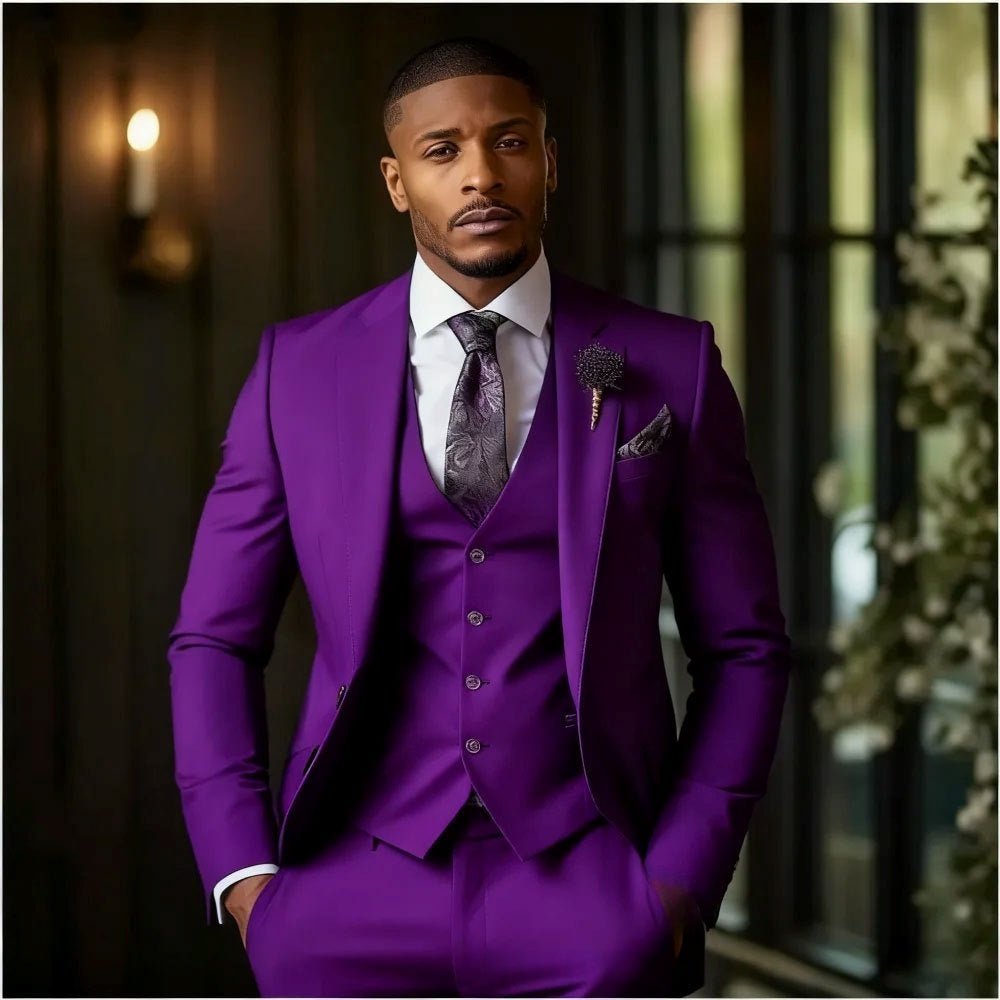 Men's Fashionable Casual Slim-Fit Three-Piece Suit - IVOIRART.COM