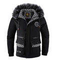 Men's Hair Collar Padded Thickened Cotton Coat Jacket - IVOIRART.COM