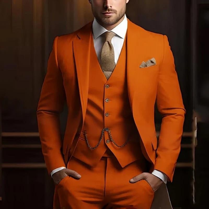 Men's High-grade Gentleman Temperament Slim Suit Three-piece Suit - IVOIRART.COM